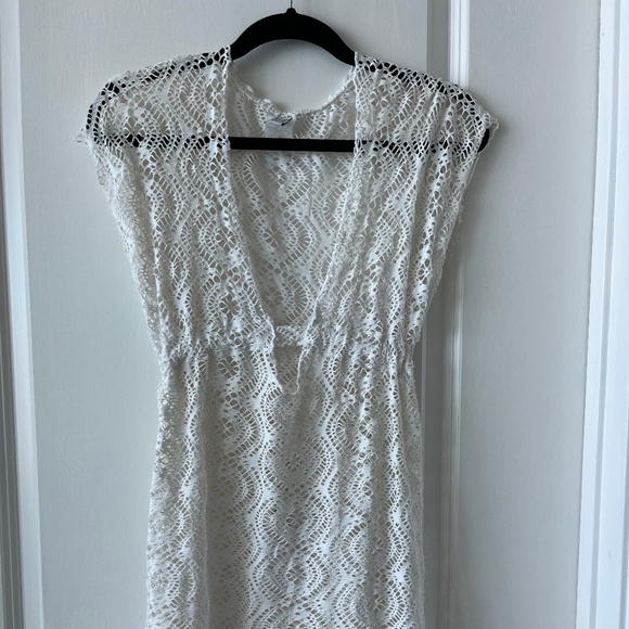 BECCA by Rebecca Virtue White Crochet Swim Cover-Up Dress - Picture 1 of 5